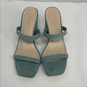 BAMBOO Women's Stylish Teal Block Heels